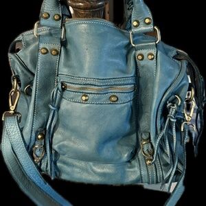 VINTAGE ITALIAN LEATHER HOBO .. Shoulder Bag with Long Strap